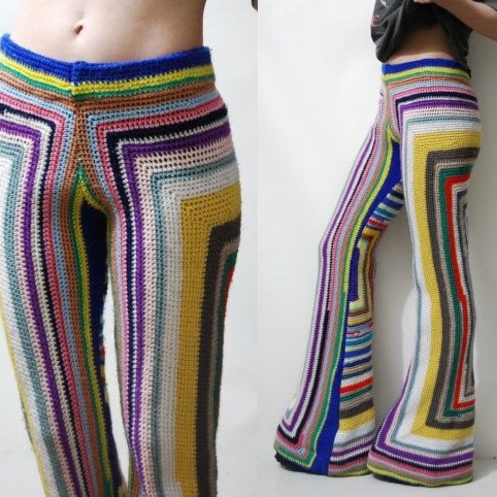 Granny square vintage boho pants - Picture 5 of 8